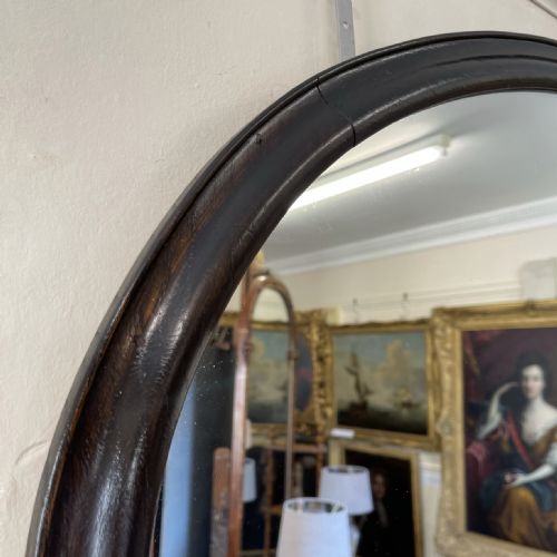 LARGE EBONISED OVAL MIRROR - ADDITIONAL PHOTO 2