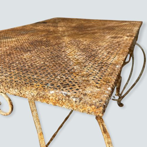 FRENCH WROUGHT IRON TABLE WITH ORIGINAL PAINT - ADDITIONAL PHOTO 4