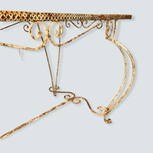 FRENCH WROUGHT IRON TABLE WITH ORIGINAL PAINT - ADDITIONAL PHOTO 6