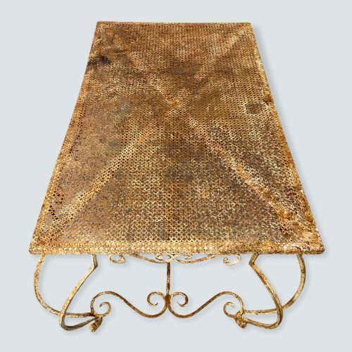 FRENCH WROUGHT IRON TABLE WITH ORIGINAL PAINT - ADDITIONAL PHOTO 7