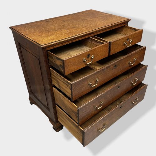 GEORGE II SMALL OAK CHEST OF DRAWERS - ADDITIONAL PHOTO 7