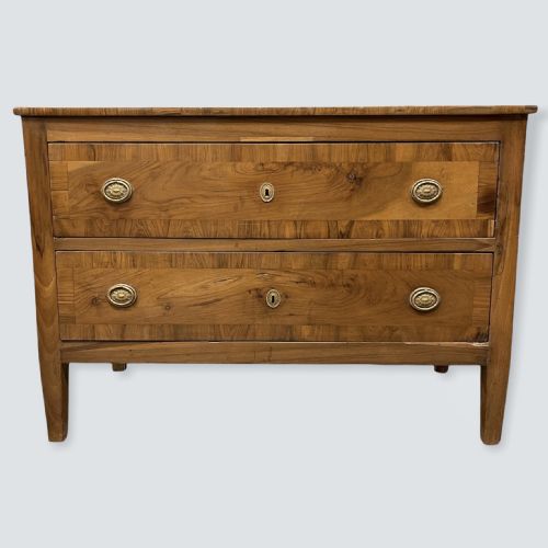 18th century italian walnut two drawer commode - CATEGORY: ANTIQUE CHEST OF DRAWERS - DATED 18TH CENTURY