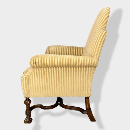 PAIR OF QUEEN ANNE STYLE CAMEL BACK ARMCHAIRS - ADDITIONAL PHOTO 8