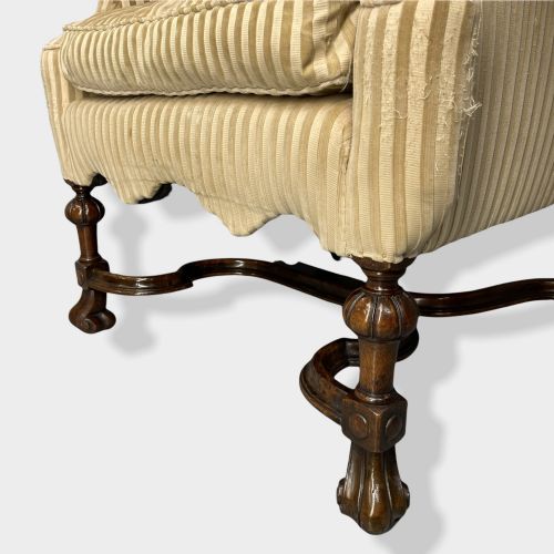 PAIR OF QUEEN ANNE STYLE CAMEL BACK ARMCHAIRS - ADDITIONAL PHOTO 11