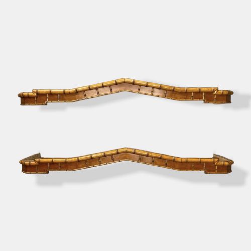 pair of cherrywood faux bamboo pelmets - CATEGORY: ANTIQUE MISCELLANEOUS - DATED 1900
