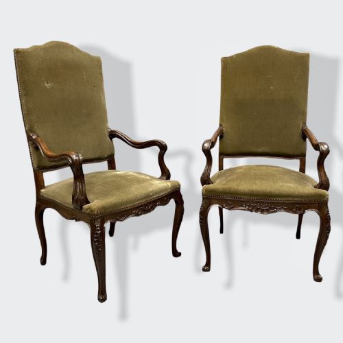 pair of french high back armchairs - CATEGORY: ANTIQUE CHAIRS - DATED 19TH CENTURY
