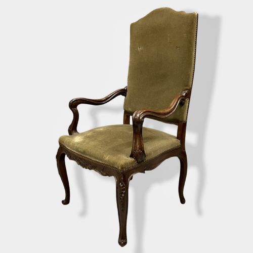 PAIR OF FRENCH HIGH BACK ARMCHAIRS - ADDITIONAL PHOTO 3