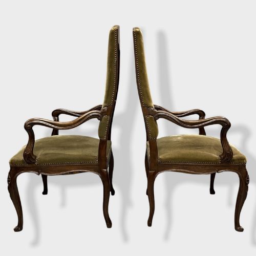 PAIR OF FRENCH HIGH BACK ARMCHAIRS - ADDITIONAL PHOTO 8