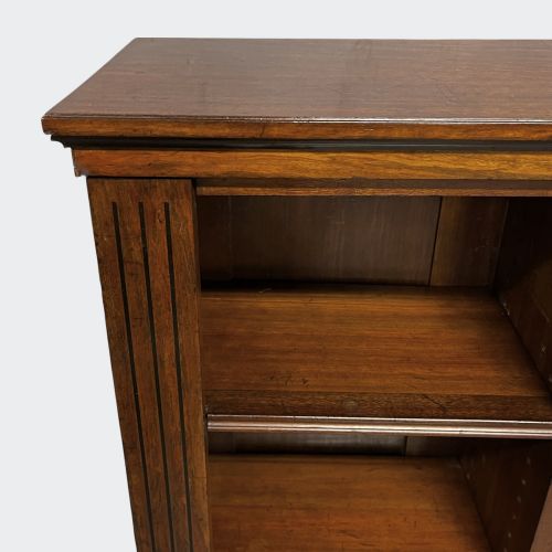 ENGLISH WALNUT AND EBONY DWARF BOOKCASE - ADDITIONAL PHOTO 5
