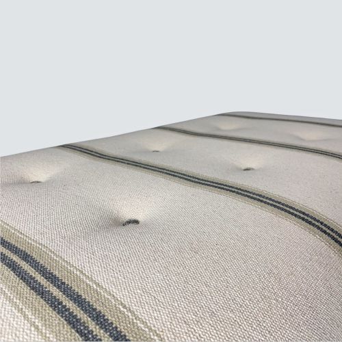 NEWLY UPHOLSTERED BUTTONED LOW CENTRE FOOTSTOOL - ADDITIONAL PHOTO 2