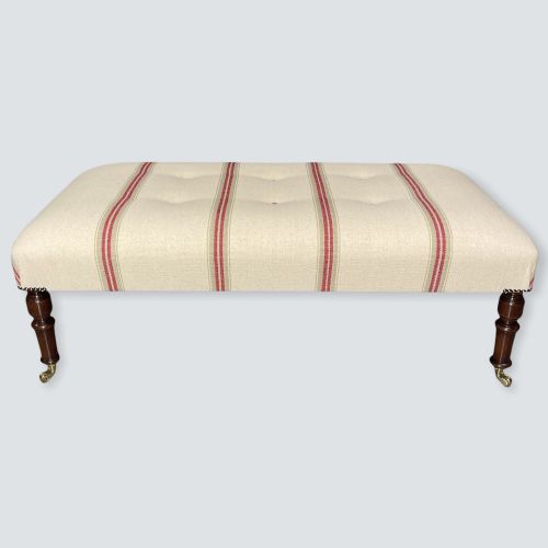 UPHOLSTERED BUTTONED LOW CENTRE FOOTSTOOL - ADDITIONAL PHOTO 2