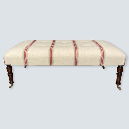 UPHOLSTERED BUTTONED LOW CENTRE FOOTSTOOL - ADDITIONAL PHOTO 3