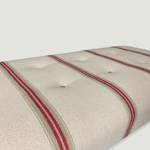 UPHOLSTERED BUTTONED LOW CENTRE FOOTSTOOL - ADDITIONAL PHOTO 5