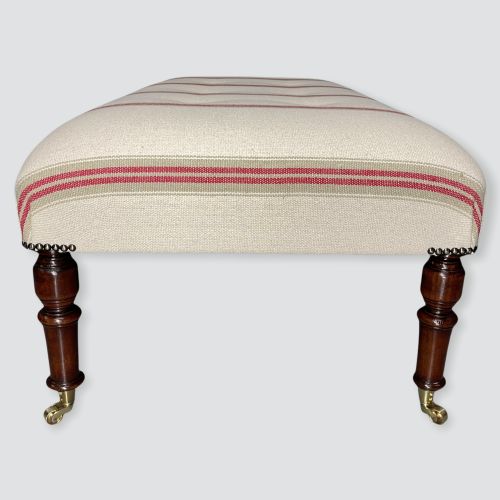 UPHOLSTERED BUTTONED LOW CENTRE FOOTSTOOL - ADDITIONAL PHOTO 6