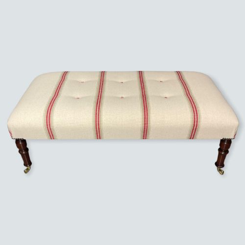UPHOLSTERED BUTTONED LOW CENTRE FOOTSTOOL - ADDITIONAL PHOTO 8
