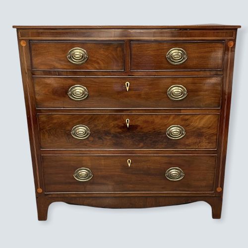 REGENCY MAHOGANY INLAID CHEST OF DRAWERS - ADDITIONAL PHOTO 1