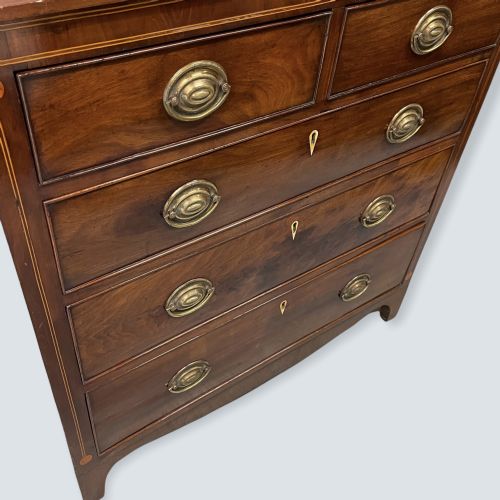 REGENCY MAHOGANY INLAID CHEST OF DRAWERS - ADDITIONAL PHOTO 2