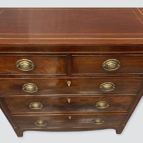 REGENCY MAHOGANY INLAID CHEST OF DRAWERS - ADDITIONAL PHOTO 3