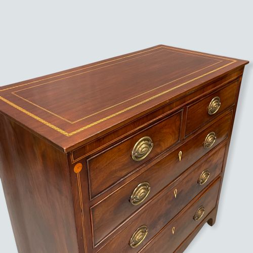 REGENCY MAHOGANY INLAID CHEST OF DRAWERS - ADDITIONAL PHOTO 5