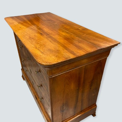 BURR WALNUT FRENCH COMMODE WITH WOOD TOP - ADDITIONAL PHOTO 6