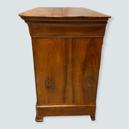 BURR WALNUT FRENCH COMMODE WITH WOOD TOP - ADDITIONAL PHOTO 8