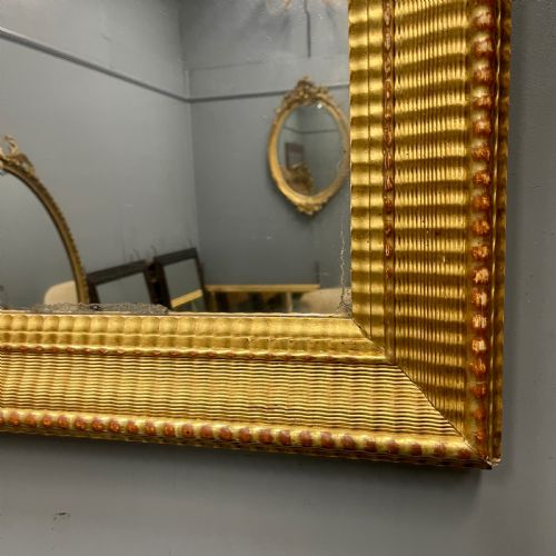 LARGE 19TH CENTURY FRENCH RIPPLED GILT MIRROR - ADDITIONAL PHOTO 4
