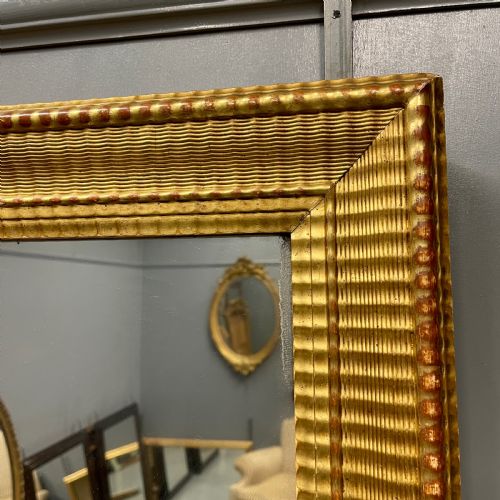 LARGE 19TH CENTURY FRENCH RIPPLED GILT MIRROR - ADDITIONAL PHOTO 5