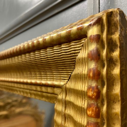 LARGE 19TH CENTURY FRENCH RIPPLED GILT MIRROR - ADDITIONAL PHOTO 7