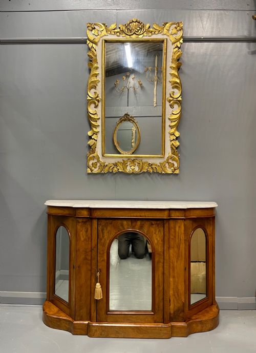 BURR WALNUT AND MARBLE TOP CREDENZA - ADDITIONAL PHOTO 2