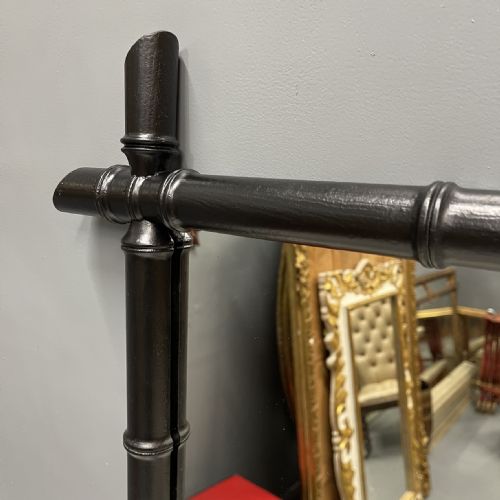FRENCH EBONISED FAUX BAMBOO MIRROR WITH ORIGINAL GLASS - ADDITIONAL PHOTO 1