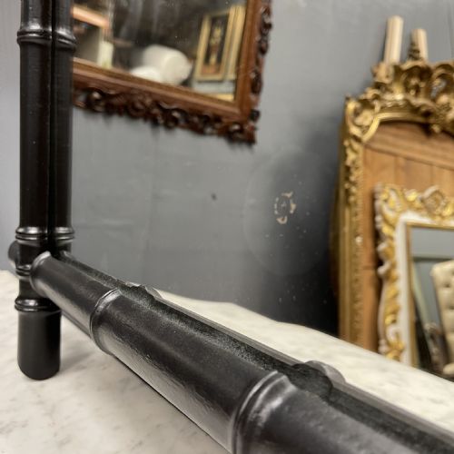 FRENCH EBONISED FAUX BAMBOO MIRROR WITH ORIGINAL GLASS - ADDITIONAL PHOTO 2