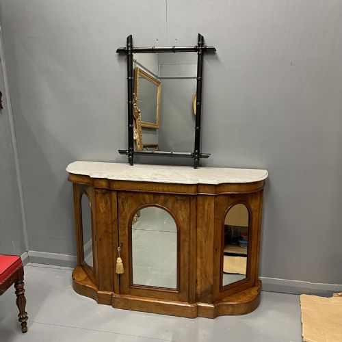 FRENCH EBONISED FAUX BAMBOO MIRROR WITH ORIGINAL GLASS - ADDITIONAL PHOTO 3