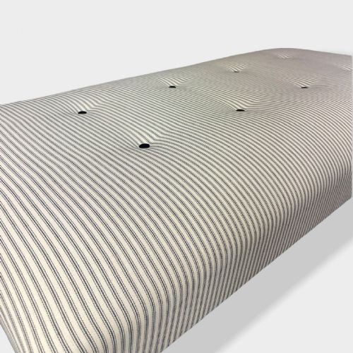 LARGE BUTTONED TICKING STRIPE LOW FOOTSTOOL - ADDITIONAL PHOTO 5