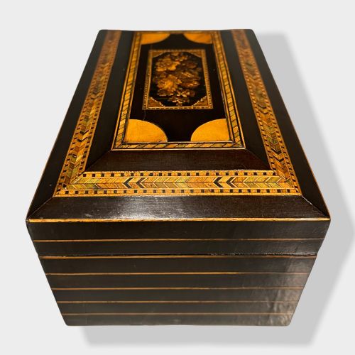 TONBRIDGE INLAID AND EBONISED JEWELLERY BOX - ADDITIONAL PHOTO 1