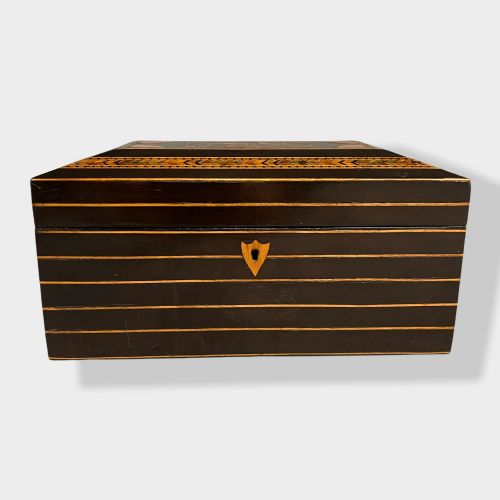 TONBRIDGE INLAID AND EBONISED JEWELLERY BOX - ADDITIONAL PHOTO 3