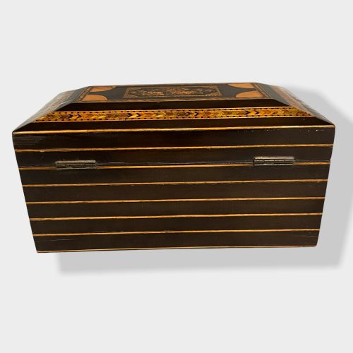 TONBRIDGE INLAID AND EBONISED JEWELLERY BOX - ADDITIONAL PHOTO 4