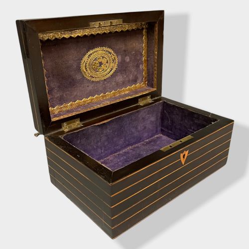 TONBRIDGE INLAID AND EBONISED JEWELLERY BOX - ADDITIONAL PHOTO 5