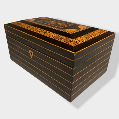 TONBRIDGE INLAID AND EBONISED JEWELLERY BOX - ADDITIONAL PHOTO 6