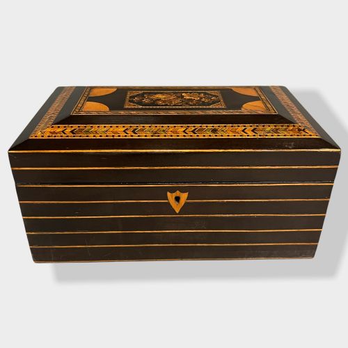 TONBRIDGE INLAID AND EBONISED JEWELLERY BOX - ADDITIONAL PHOTO 7
