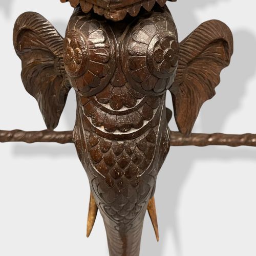 ANGLO INDIAN CARVED ELEPHANT SQUARE SIDE TABLE - ADDITIONAL PHOTO 3