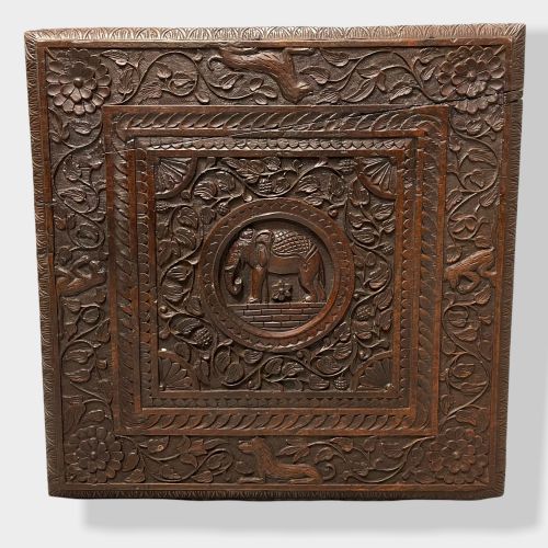 ANGLO INDIAN CARVED ELEPHANT SQUARE SIDE TABLE - ADDITIONAL PHOTO 4