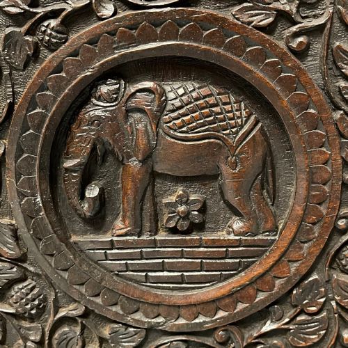 ANGLO INDIAN CARVED ELEPHANT SQUARE SIDE TABLE - ADDITIONAL PHOTO 8