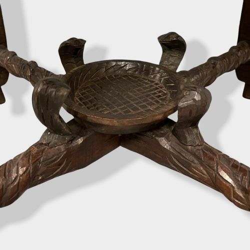 ANGLO INDIAN CARVED ELEPHANT SQUARE SIDE TABLE - ADDITIONAL PHOTO 9