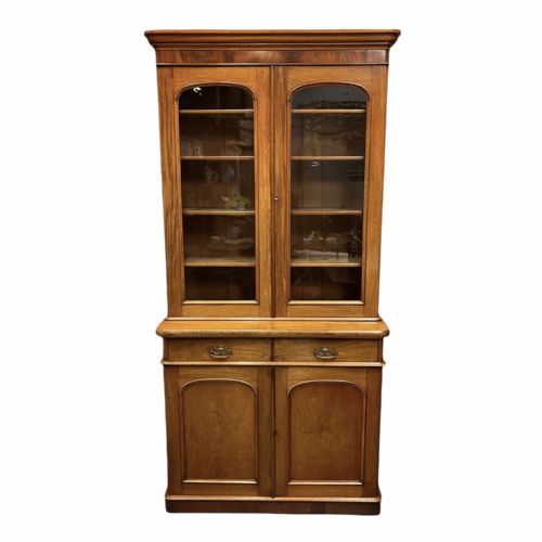 19TH CENTURY ENGLISH GLAZED BOOKCASE ON CUPBOARD BASE - ADDITIONAL PHOTO 1