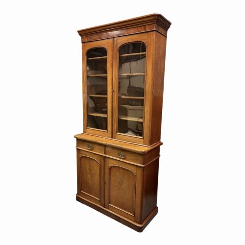 19TH CENTURY ENGLISH GLAZED BOOKCASE ON CUPBOARD BASE - ADDITIONAL PHOTO 2