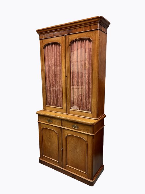 19TH CENTURY ENGLISH GLAZED BOOKCASE ON CUPBOARD BASE - ADDITIONAL PHOTO 8