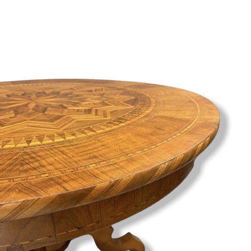 SORRENTO WALNUT MARQUETRY LOW PEDESTAL TABLE - ADDITIONAL PHOTO 3