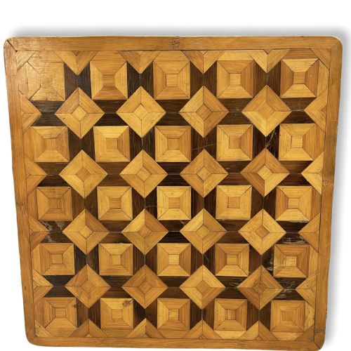 PAIR OF BAMBOO AND PARQUETRY SIDE TABLES - ADDITIONAL PHOTO 7