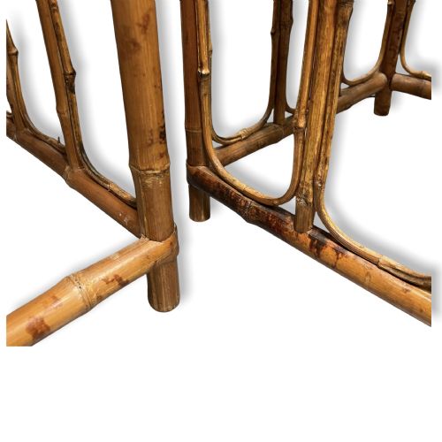 PAIR OF BAMBOO AND PARQUETRY SIDE TABLES - ADDITIONAL PHOTO 9