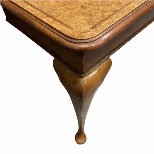 ENGLISH BURR WALNUT CONSOLE TABLE ON PAD FEET - ADDITIONAL PHOTO 6